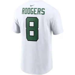 T-Shirts|Men^New York Jets Men's Nike Aaron Rodgers White Player Name & Number T-Shirt
