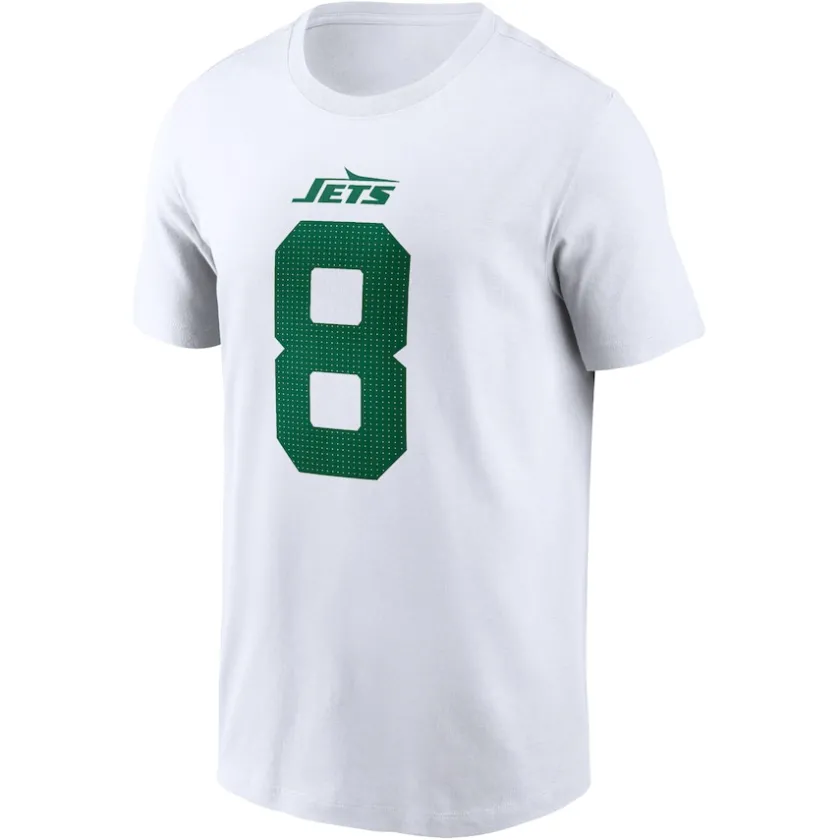 T-Shirts|Men^New York Jets Men's Nike Aaron Rodgers White Legacy Player Name & Number T-Shirt