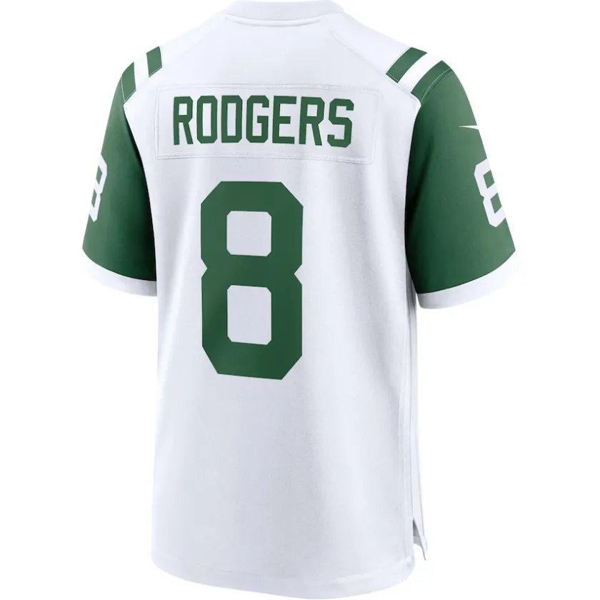 Nike Game^New York Jets Men's Nike Aaron Rodgers White Classic Alternate Game Jersey