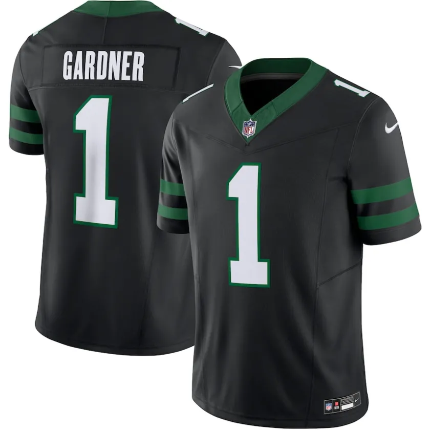 Nike Limited^New York Jets Men's Nike Ahmad Sauce Gardner Legacy Black Alternate Vapor F.U.S.E. Limited Jersey
