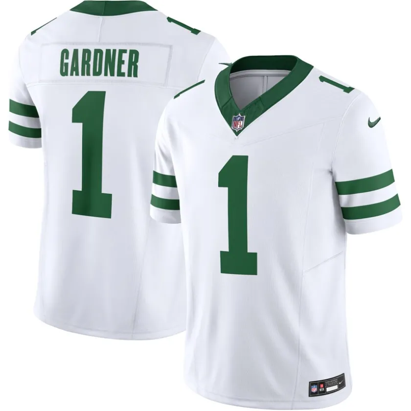 Jerseys|Men^New York Jets Men's Nike Ahmad Sauce Gardner Legacy White Vapor F.U.S.E. Limited Jersey