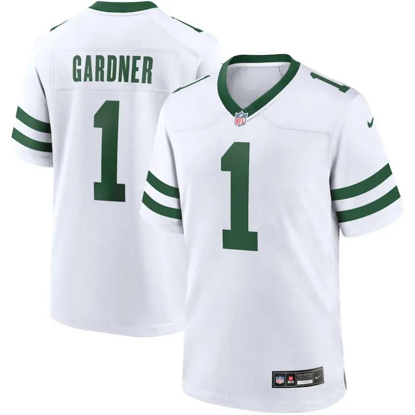 Nike Game^New York Jets Men's Nike Ahmad Sauce Gardner Legacy White Game Jersey