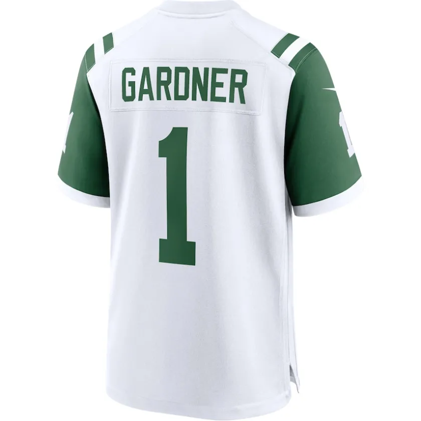 Nike Game^New York Jets Men's Nike Ahmad Sauce Gardner White Classic Alternate Game Jersey