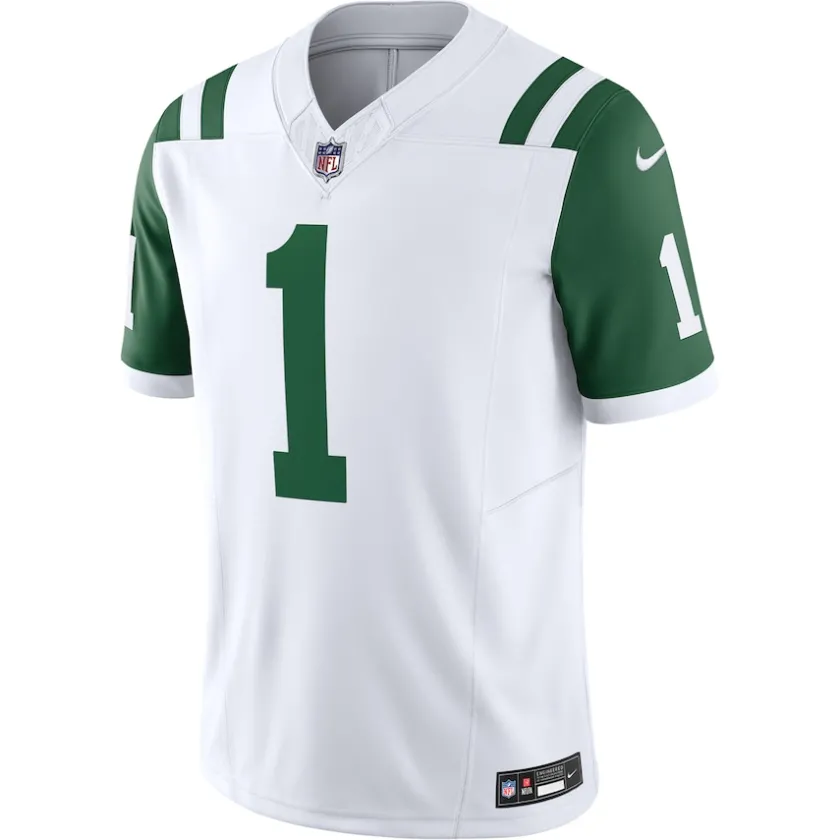 Jerseys|Men^New York Jets Men's Nike Ahmad Sauce Gardner White Classic Alternate Vapor F.U.S.E. Limited Jersey