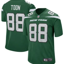 Replica|Throwback^New York Jets Men's Nike Al Toon Gotham Green Game Retired Player Jersey