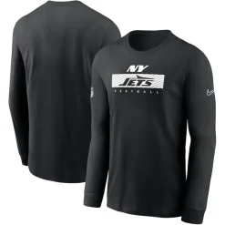 T-Shirts|Men^New York Jets Men's Nike Black Sideline Performance Long Sleeve T-Shirt