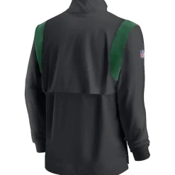 Long Sleeved^New York Jets Men's Nike Black Sideline Coach Chevron Lockup Quarter-Zip Long Sleeve Top