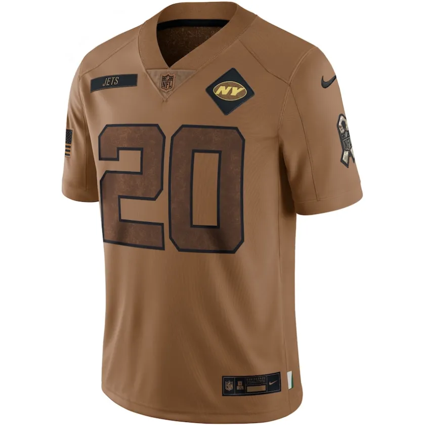 Nike Limited^New York Jets Men's Nike Breece Hall Brown Salute To Service Limited Jersey