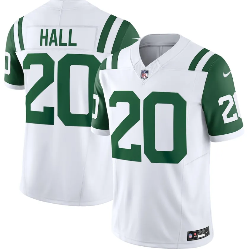 Jerseys|Men^New York Jets Men's Nike Breece Hall White Classic Alternate Vapor F.U.S.E. Limited Jersey