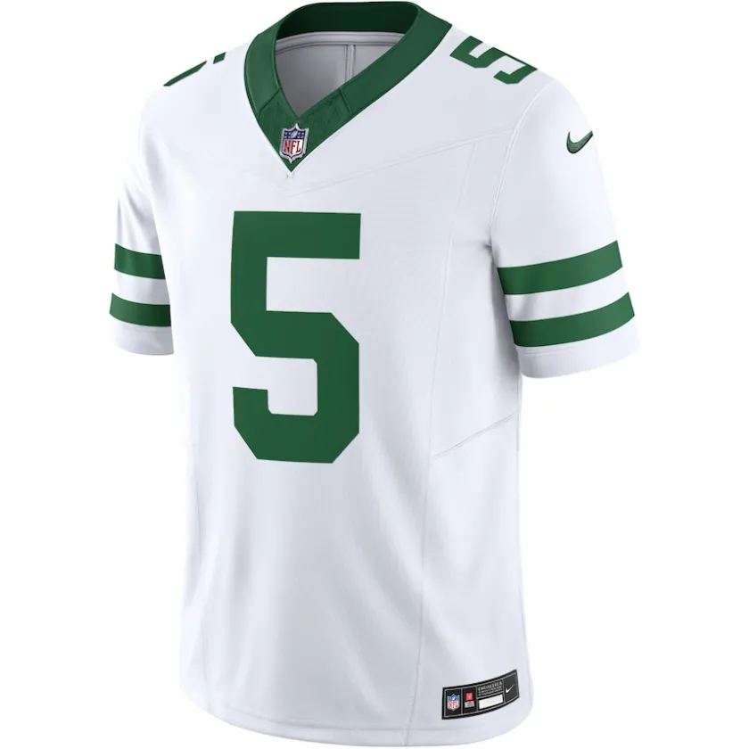 Nike Limited^New York Jets Men's Nike Garrett Wilson Legacy White Vapor F.U.S.E. Limited Jersey