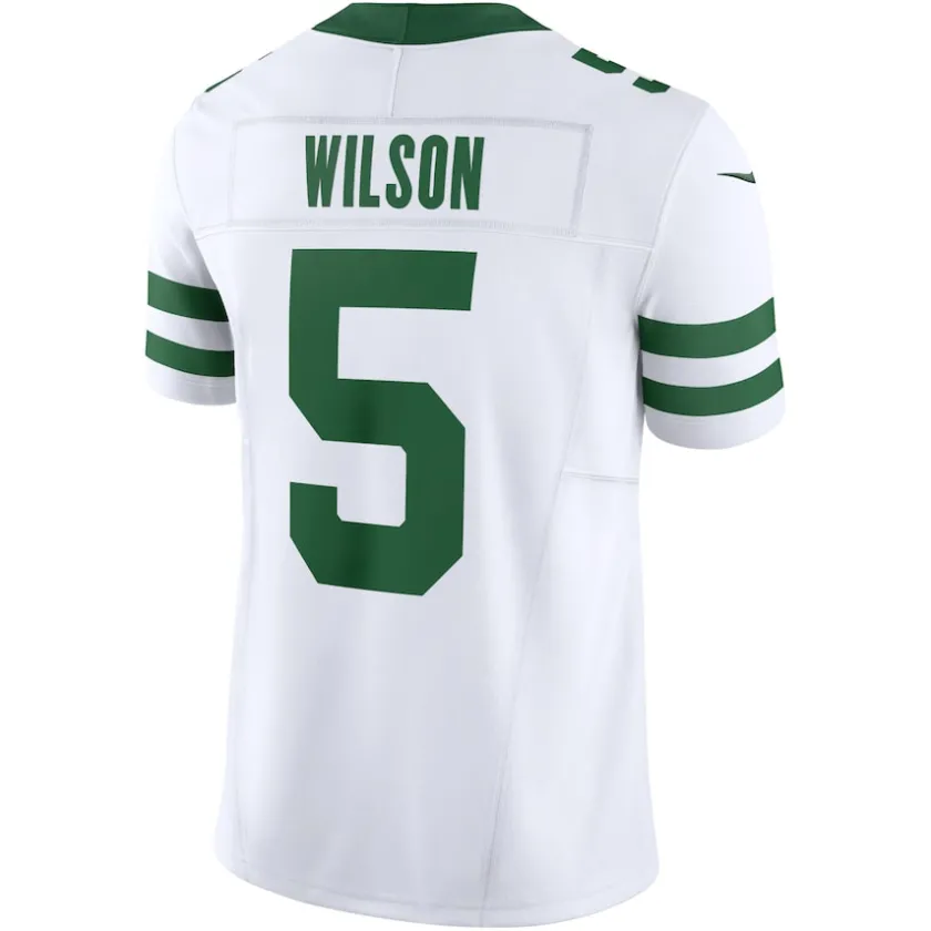 Nike Limited^New York Jets Men's Nike Garrett Wilson Legacy White Vapor F.U.S.E. Limited Jersey