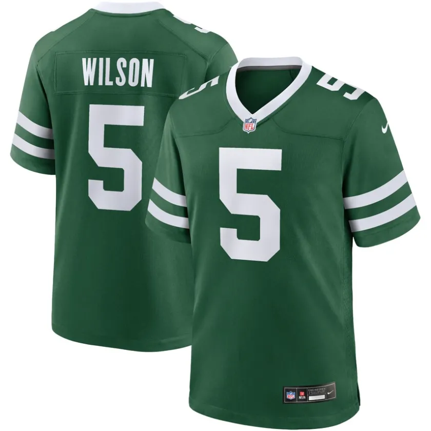 Jerseys|Men^New York Jets Men's Nike Garrett Wilson Legacy Green Game Jersey