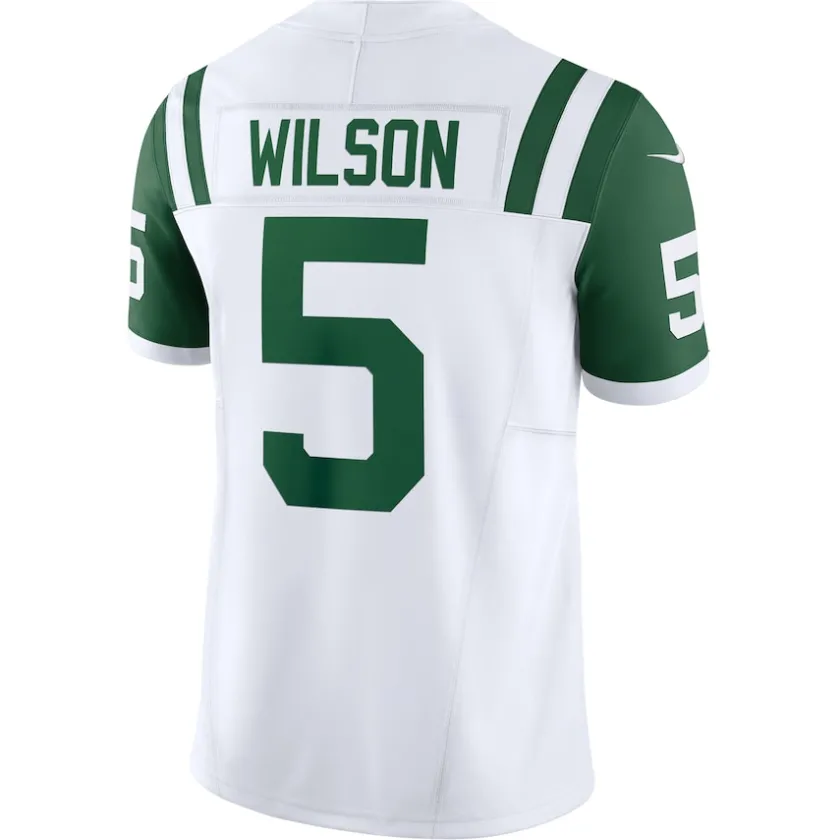 Nike Limited^New York Jets Men's Nike Garrett Wilson White Classic Alternate Vapor F.U.S.E. Limited Jersey