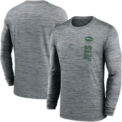 T-Shirts|Men^New York Jets Men's Nike Gray 2024 Sideline Velocity Performance Long Sleeve T-Shirt
