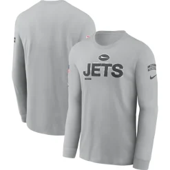 T-Shirts|Men^New York Jets Men's Nike Gray 2024 Salute To Service Long Sleeve T-Shirt