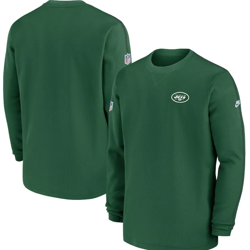 T-Shirts|Men^New York Jets Men's Nike Green Alternate Logo Coach Long Sleeve Top