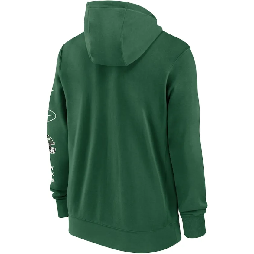 Sweatshirts & Fleece|Men^New York Jets Men's Nike Green Club Full-Zip Hoodie Jacket