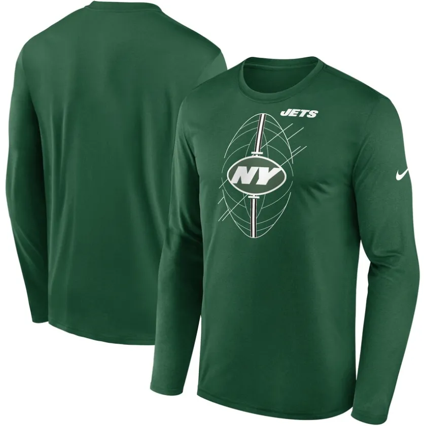 Long Sleeved^New York Jets Men's Nike Green Legend Icon Long Sleeve T-Shirt