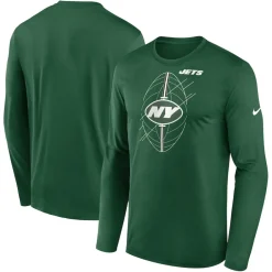 Long Sleeved^New York Jets Men's Nike Green Legend Icon Long Sleeve T-Shirt