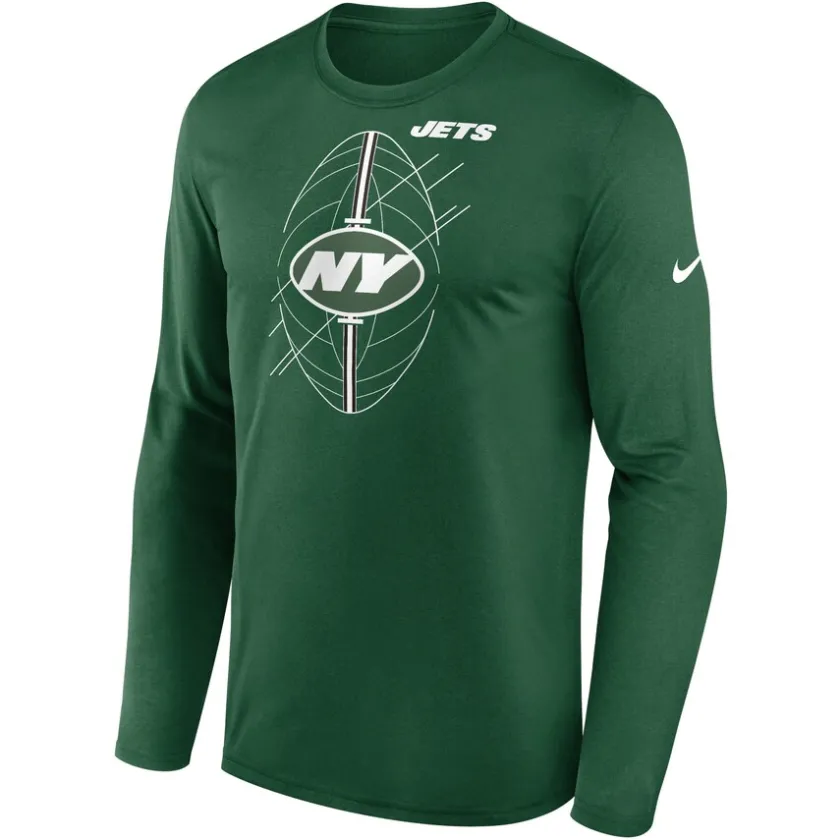 Long Sleeved^New York Jets Men's Nike Green Legend Icon Long Sleeve T-Shirt