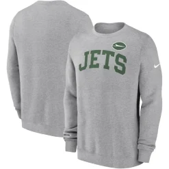 Sweatshirts & Fleece|Men^New York Jets Men's Nike Heather Gray Club Pullover Sweatshirt