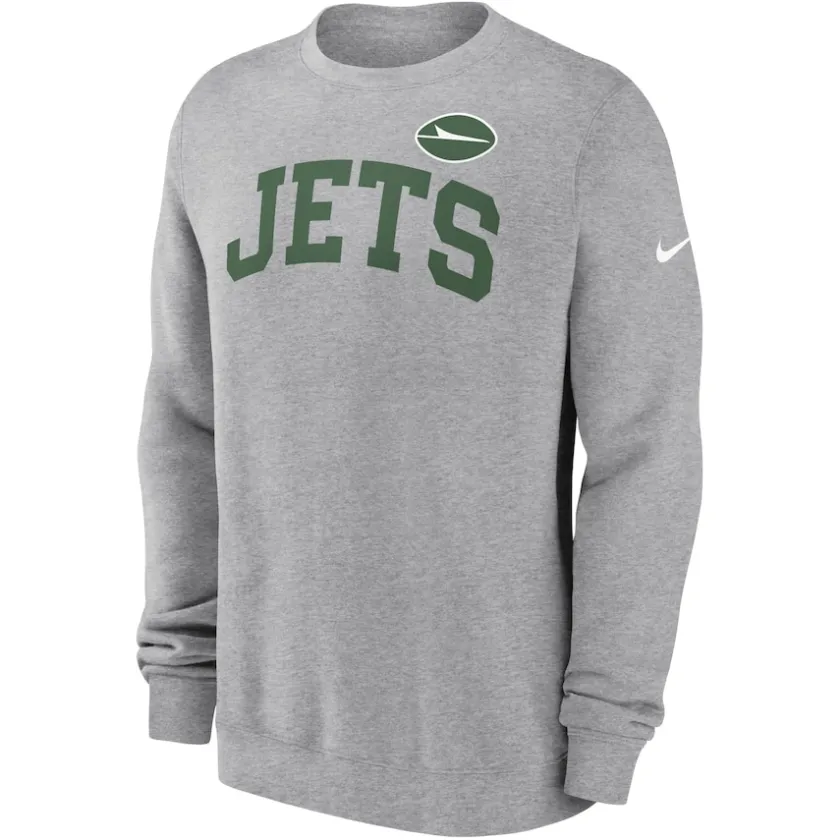 Sweatshirts & Fleece|Men^New York Jets Men's Nike Heather Gray Club Pullover Sweatshirt