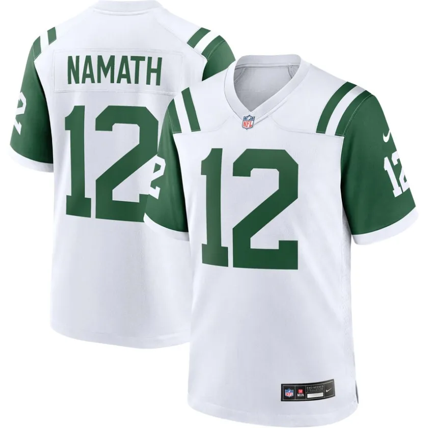 Nike Game^New York Jets Men's Nike Joe Namath White Classic Alternate Retired Player Game Jersey