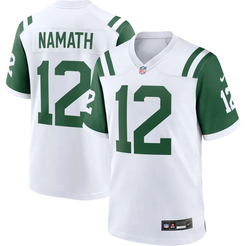 Nike Game^New York Jets Men's Nike Joe Namath White Classic Alternate Retired Player Game Jersey