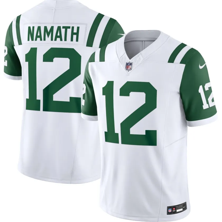 Jerseys|Men^New York Jets Men's Nike Joe Namath White Classic Alternate Vapor F.U.S.E. Retired Player Limited Jersey