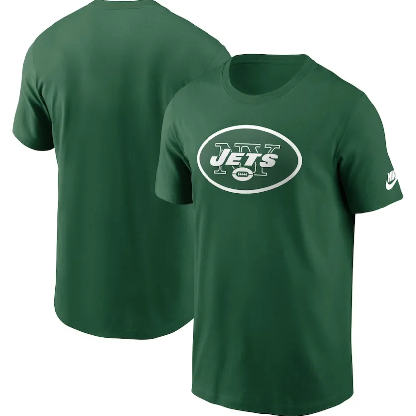 T-Shirts|Men^New York Jets Men's Nike Kelly Green Rewind Logo Essential T-Shirt