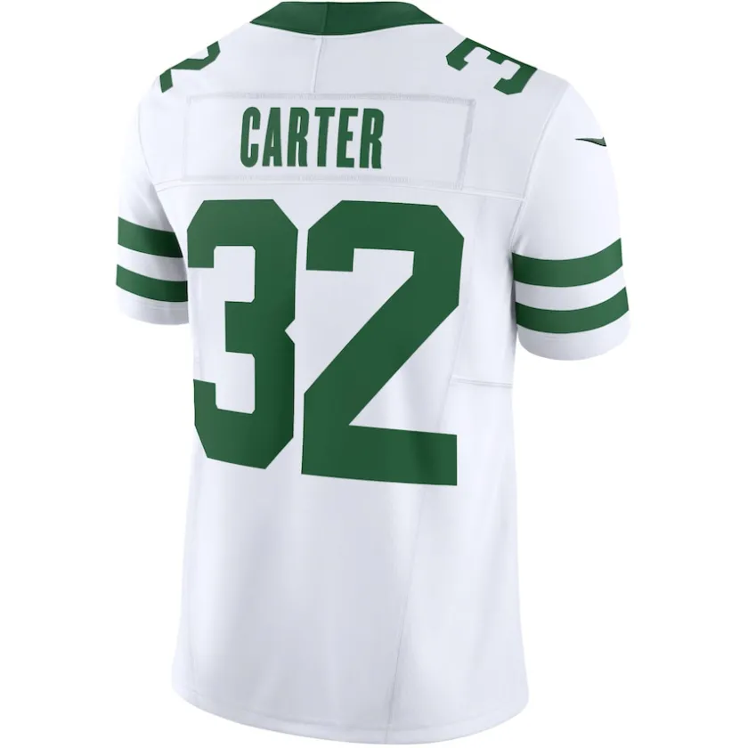 Nike Limited^New York Jets Men's Nike Michael Carter Legacy White Vapor F.U.S.E. Limited Jersey