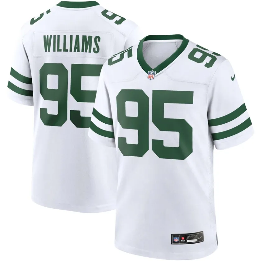 Replica^New York Jets Men's Nike Quinnen Williams Legacy White Game Jersey