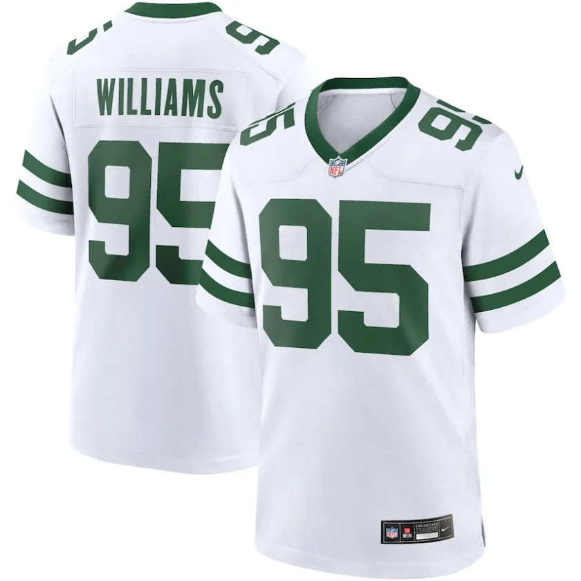 Replica^New York Jets Men's Nike Quinnen Williams Legacy White Game Jersey