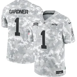 Nike Limited|Pro Line^New York Jets Men's Nike Sauce Gardner Arctic Camo 2024 Salute To Service Limited Jersey