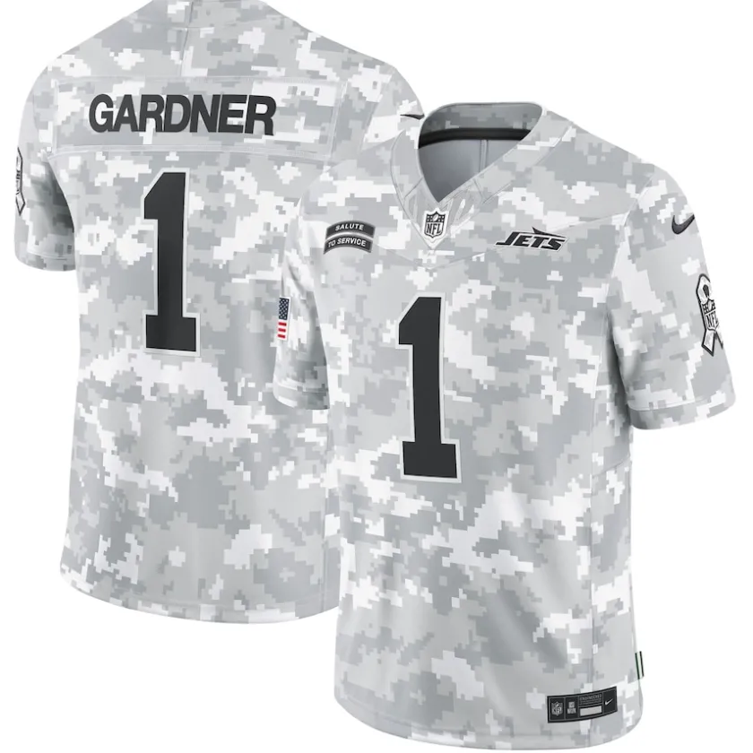 Nike Limited|Pro Line^New York Jets Men's Nike Sauce Gardner Arctic Camo 2024 Salute To Service Limited Jersey