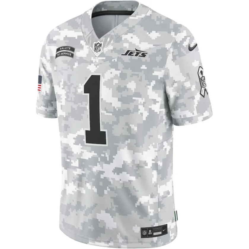 Nike Limited|Pro Line^New York Jets Men's Nike Sauce Gardner Arctic Camo 2024 Salute To Service Limited Jersey