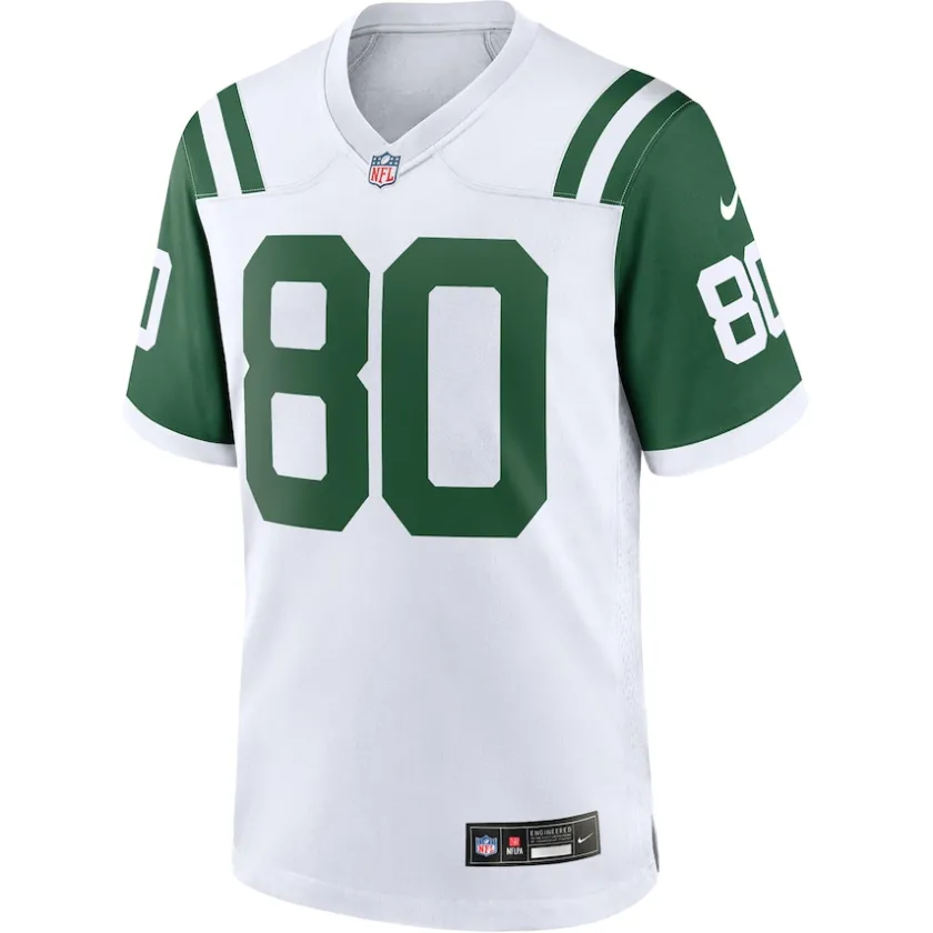 Nike Game^New York Jets Men's Nike Wayne Chrebet White Classic Alternate Retired Player Game Jersey