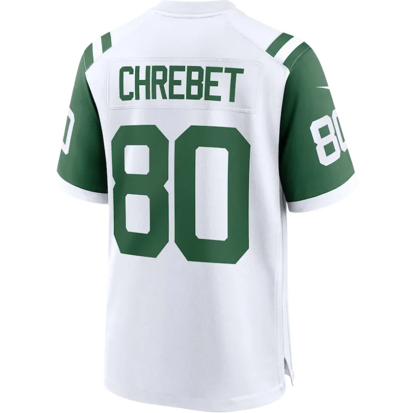 Nike Game^New York Jets Men's Nike Wayne Chrebet White Classic Alternate Retired Player Game Jersey