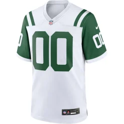 Nike Game^New York Jets Men's Nike White Classic Alternate Custom Replica Jersey