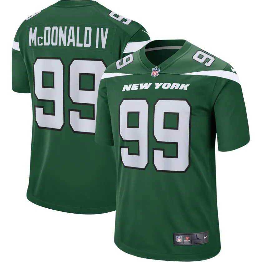 Replica^New York Jets Men's Nike Will McDonald IV Gotham Green Game Jersey
