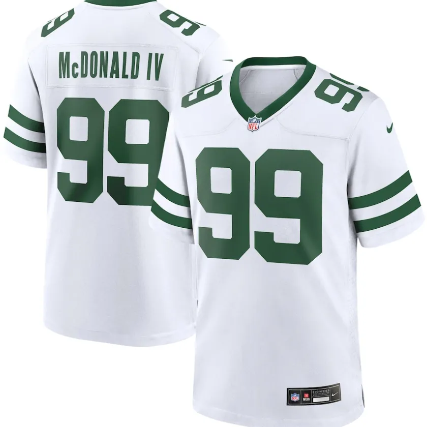 Nike Game^New York Jets Men's Nike Will McDonald IV Legacy White Game Jersey