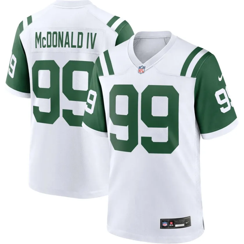 Nike Game^New York Jets Men's Nike Will McDonald IV White Classic Alternate Game Jersey