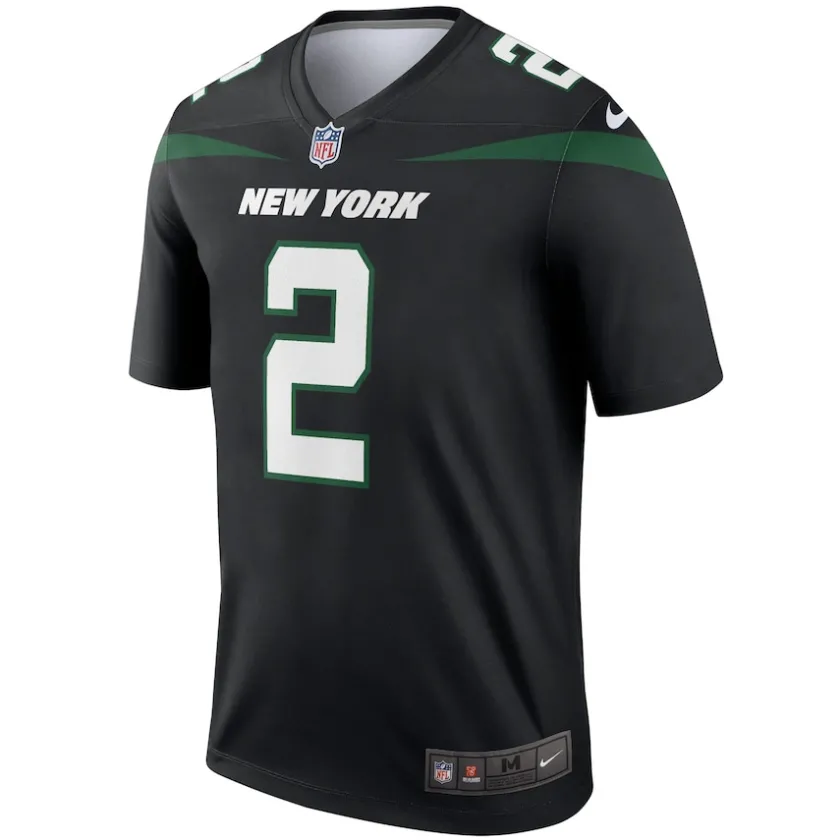 Nike Legend^New York Jets Men's Nike Zach Wilson Black Alternate Legend Player Performance Top