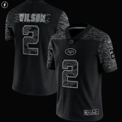 Nike Limited^New York Jets Men's Nike Zach Wilson Black RFLCTV Limited Jersey