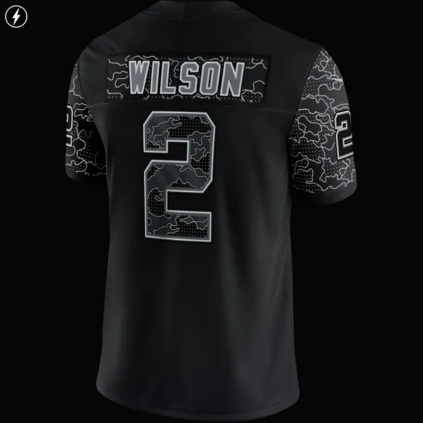 Nike Limited^New York Jets Men's Nike Zach Wilson Black RFLCTV Limited Jersey