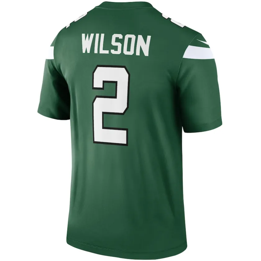 Nike Legend^New York Jets Men's Nike Zach Wilson Gotham Green Team Legend Player Performance Top