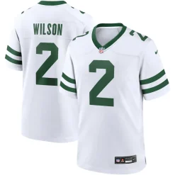 Replica^New York Jets Men's Nike Zach Wilson Legacy White Game Jersey