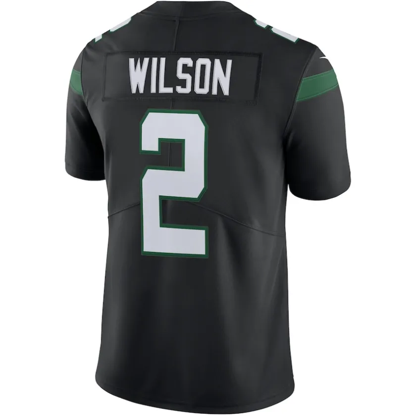 Nike Limited^New York Jets Men's Nike Zach Wilson Stealth Black Vapor Limited Jersey