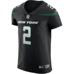 Nike Elite^New York Jets Men's Nike Zach Wilson Stealth Black Vapor Elite Jersey