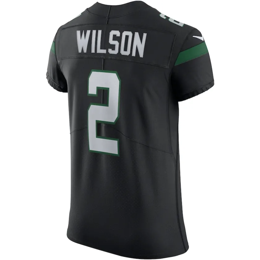 Nike Elite^New York Jets Men's Nike Zach Wilson Stealth Black Vapor Elite Jersey